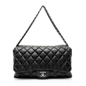 Chanel Lambskin 3 Accordion Maxi Flap Bag